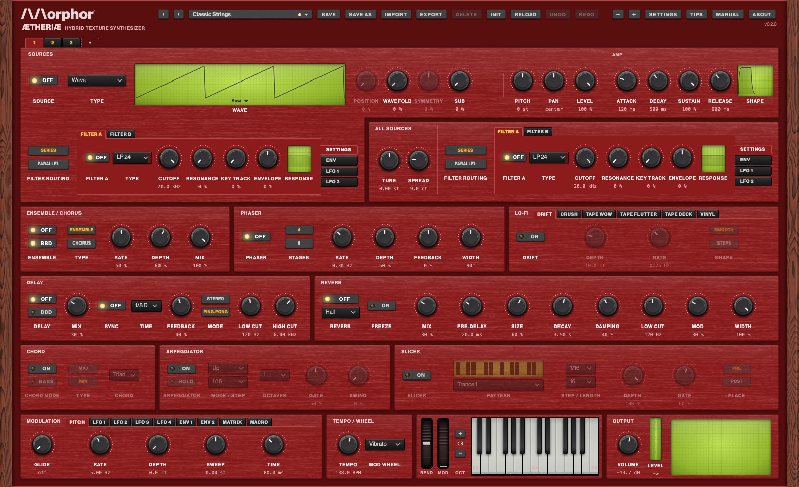 Red Machine: red anodised metal and a green LCD